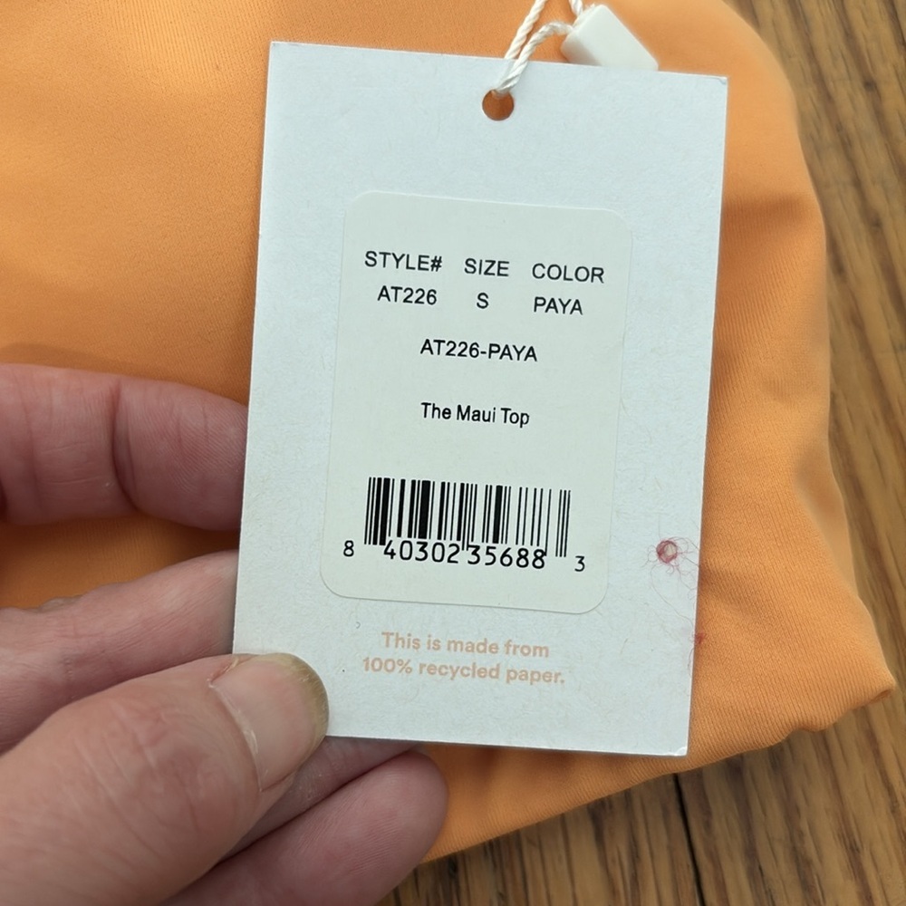 Andie Bikini Set Maui Top Cheeky Bottom size Small‎ Papaya Orange NWT/NWOT - Picture 6 of 10